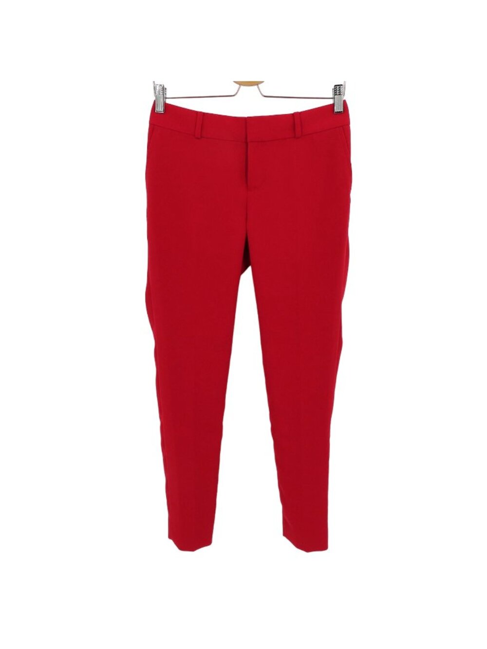 Banana Republic Womens 0 Martin Fit Red Solid Pleated Front Taper Dress Pants
